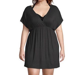New ANA Sz 3x Swim Coverup Pull Over Dress Black